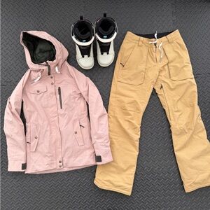 Light Pink Raincoat with Hood Weather Resistant Material